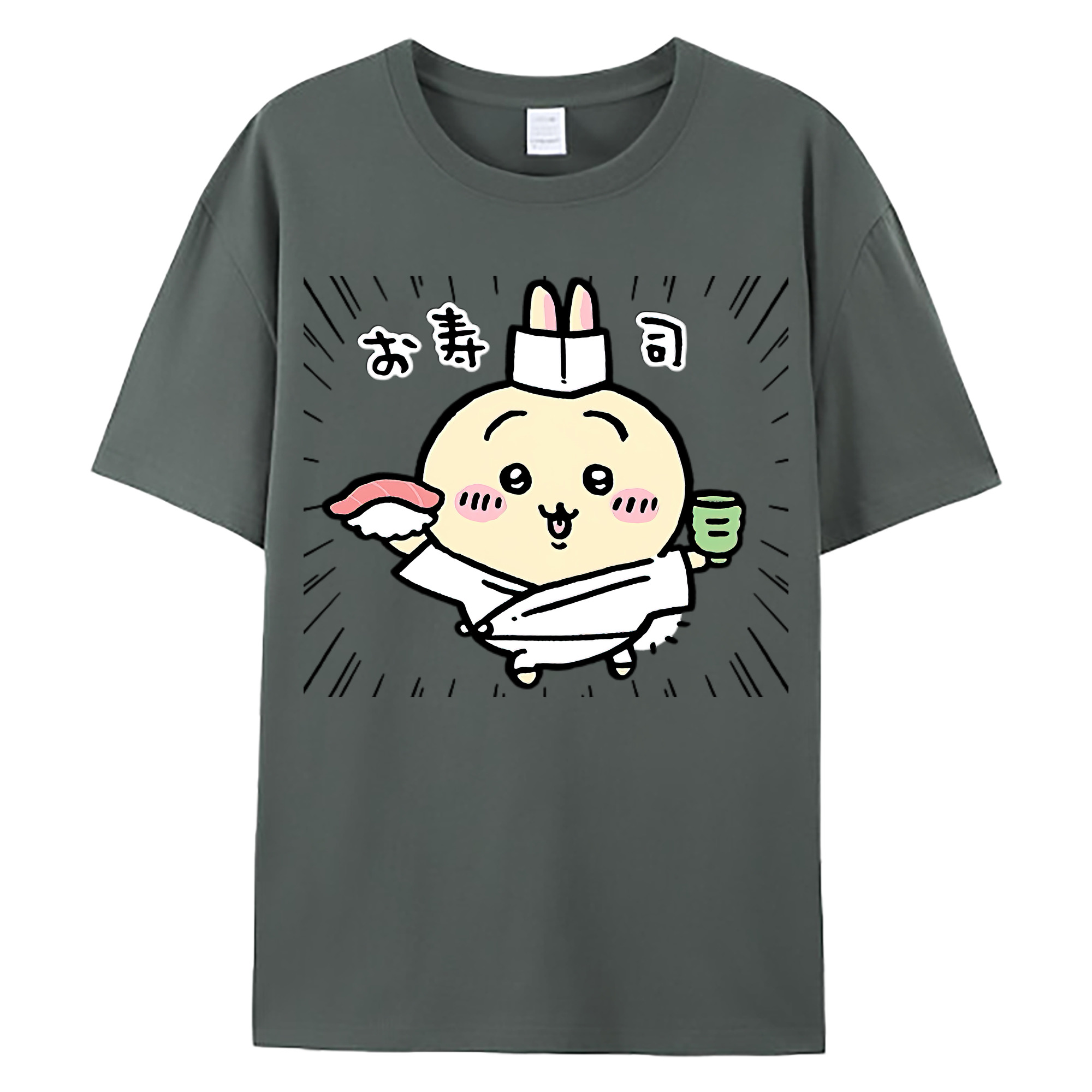 （画像用） ちいかわ うさぎ Chii-kawa usagi 綿100％ メンズ半袖Tシャツ｜肌触りやわらか＆通気性